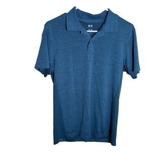 Uniqlo Polo Shirt Men's Small Blue Short Sleeve Collared Lightweight Top